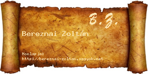Bereznai Zoltán névjegykártya