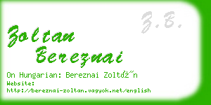 zoltan bereznai business card